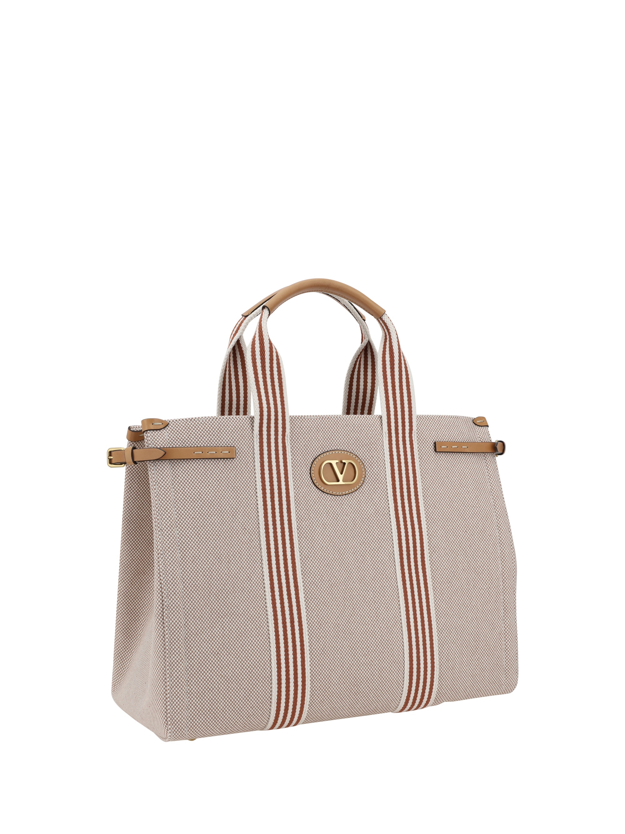 トートバッグ 25ss VALENTINO BEIGE LEATHER AND COTTON TOTES Valentino Cotton Tote Bag | baseblu | REVERSIBLE