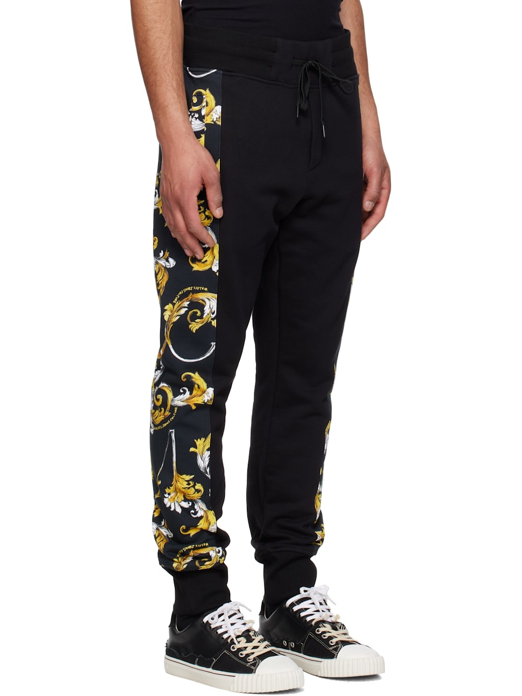Black Graphic Trim Sweatpants - 2