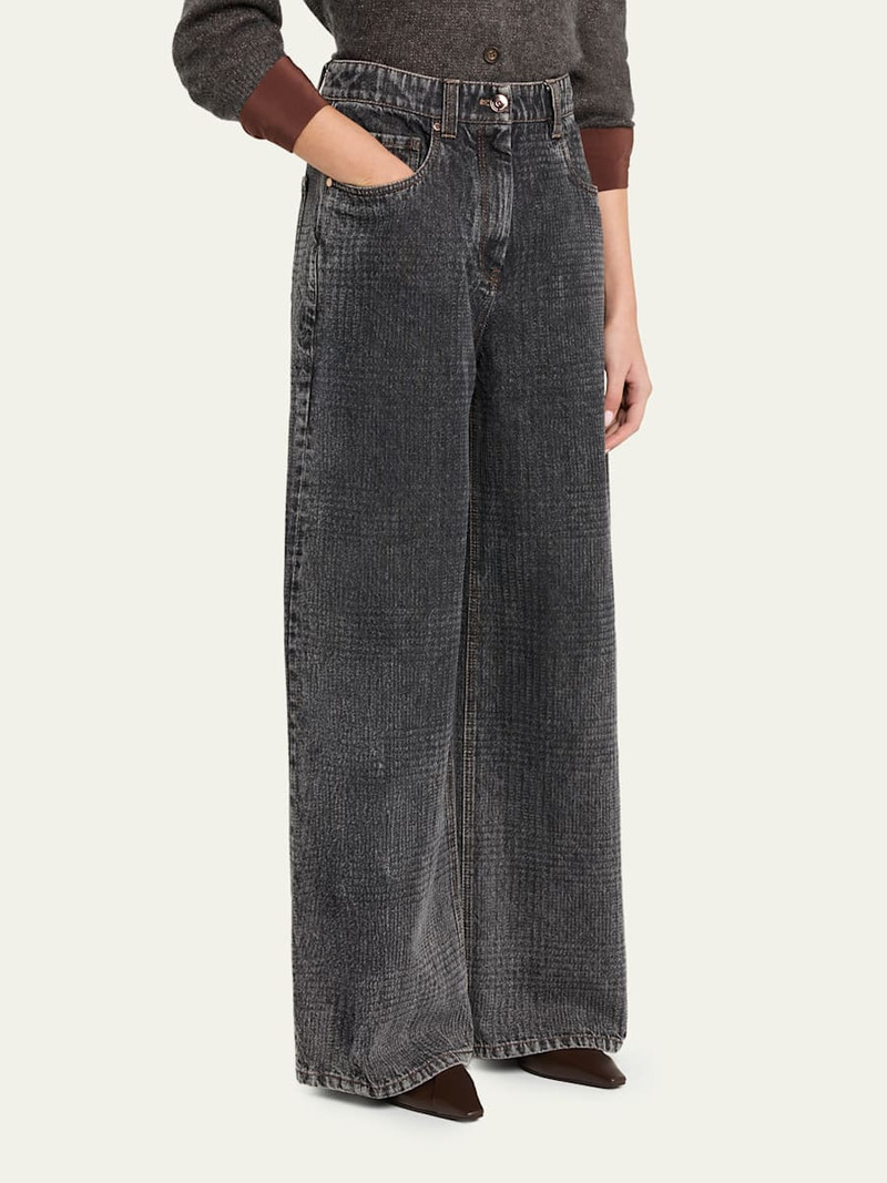 Wide-Leg Denim Trousers 4
