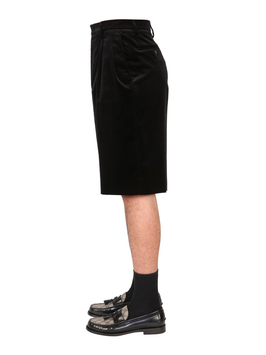 Gucci Men Stretch Velvet Shorts - 2