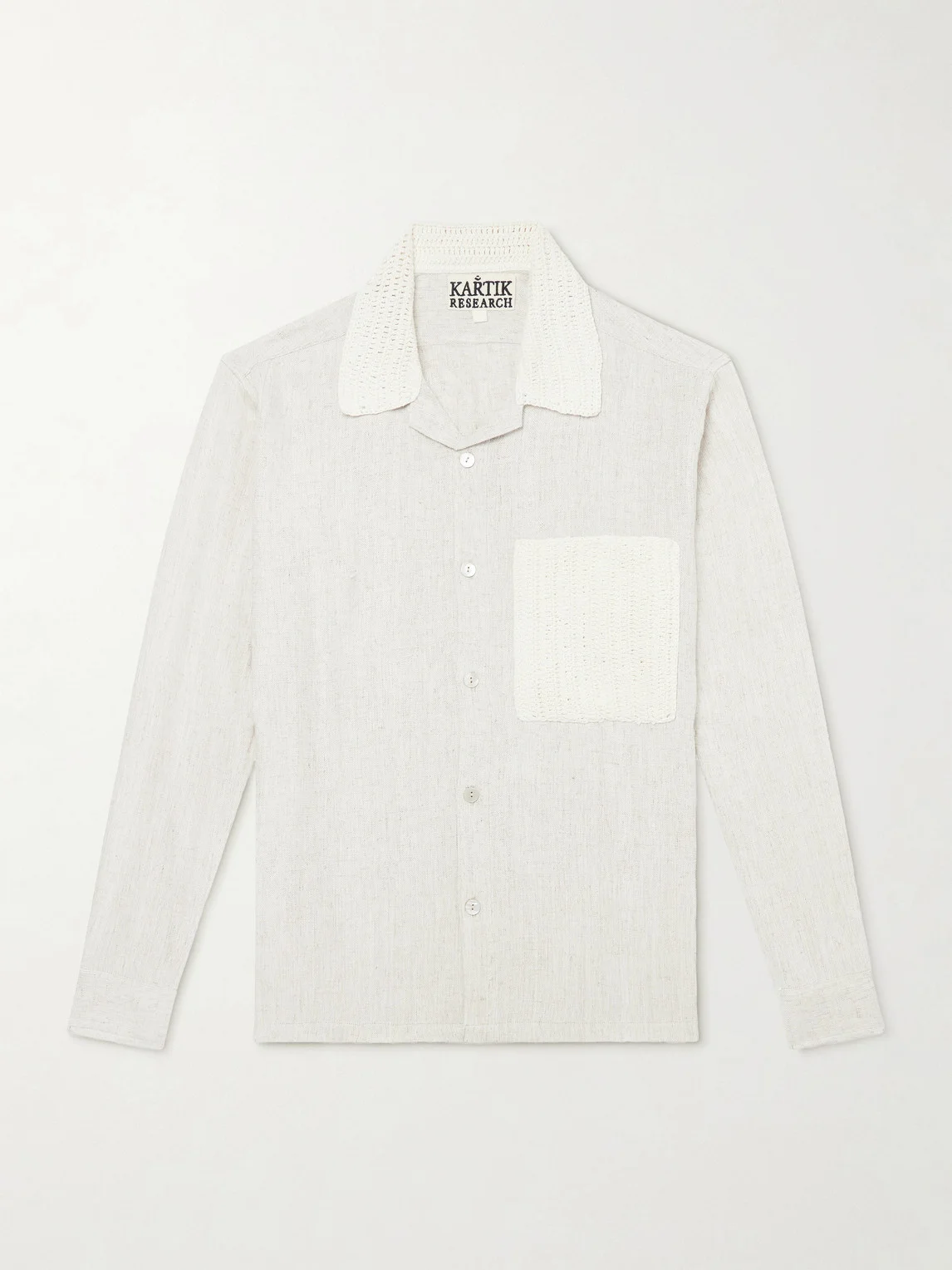 Crochet-Trimmed Ramie and Cotton-Blend Shirt - 1