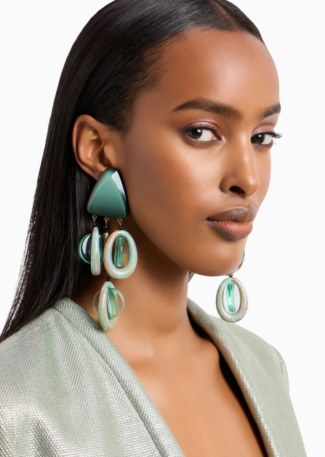 Resin clip-on pedant earrings - 3