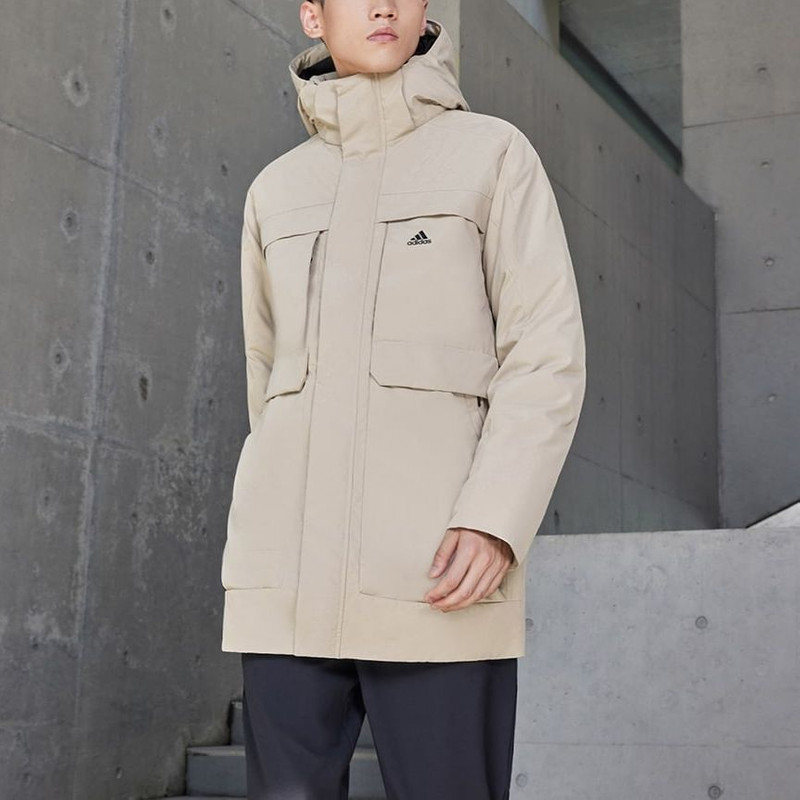 adidas adidas Down Parka 'Beige' IV7554 outlook