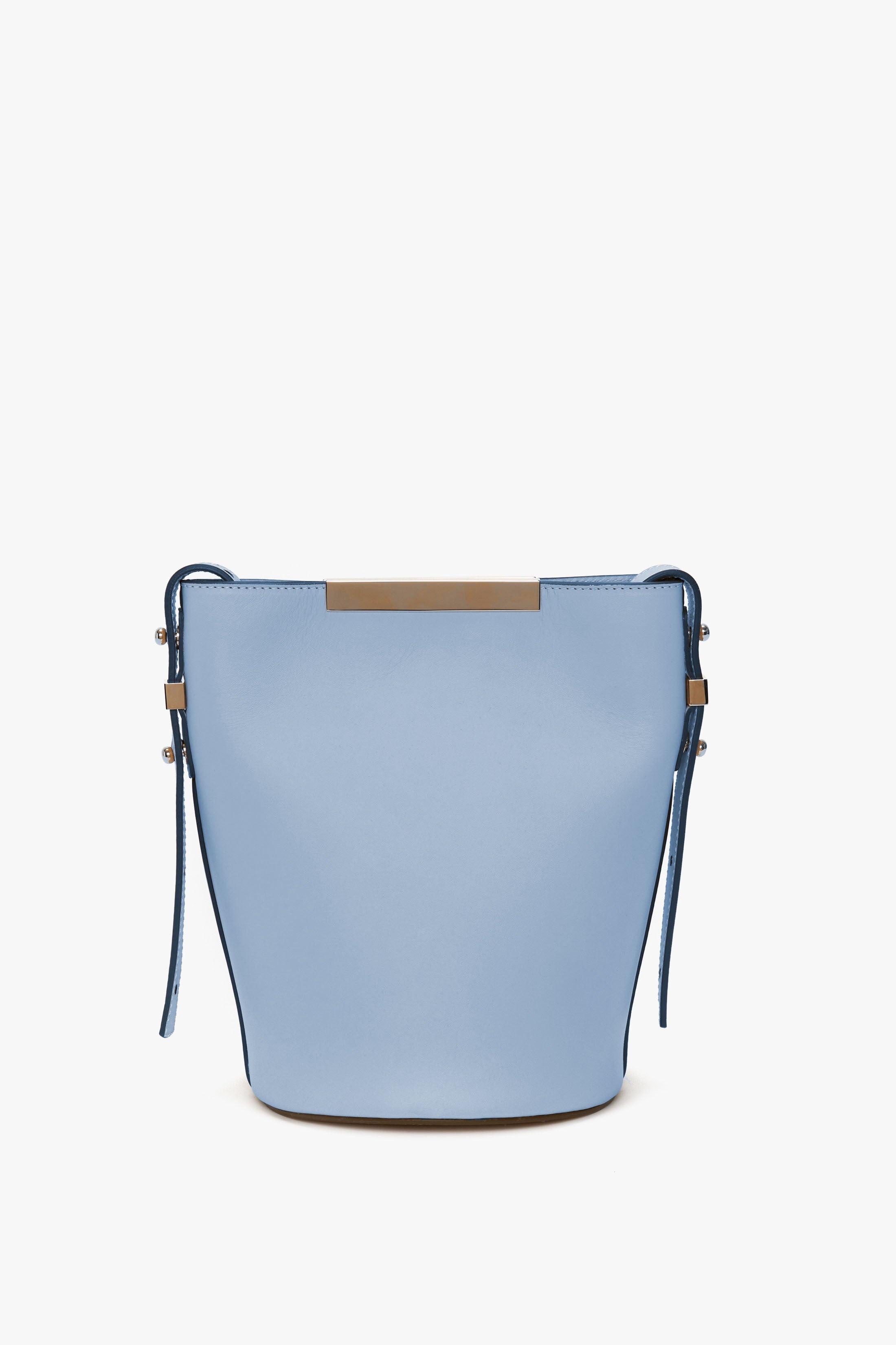 Mini Bucket Bag In Powder Blue Leather - 4