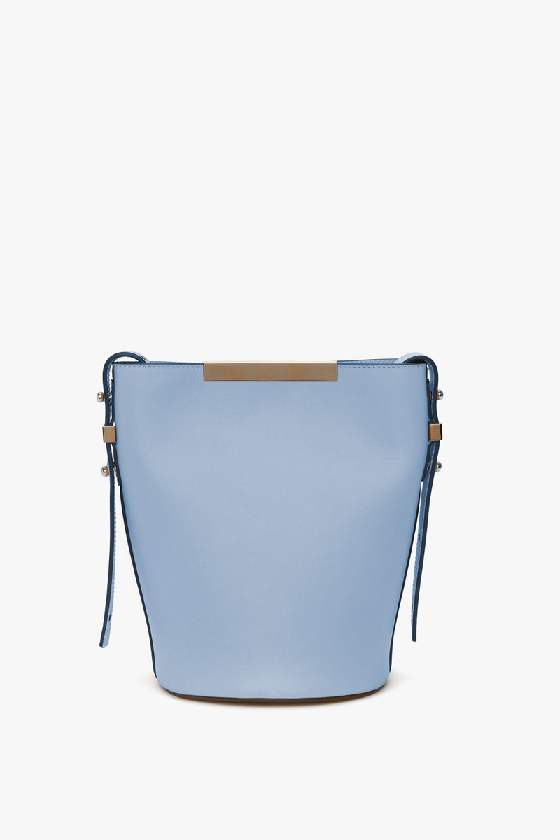 Mini Bucket Bag In Powder Blue Leather 4