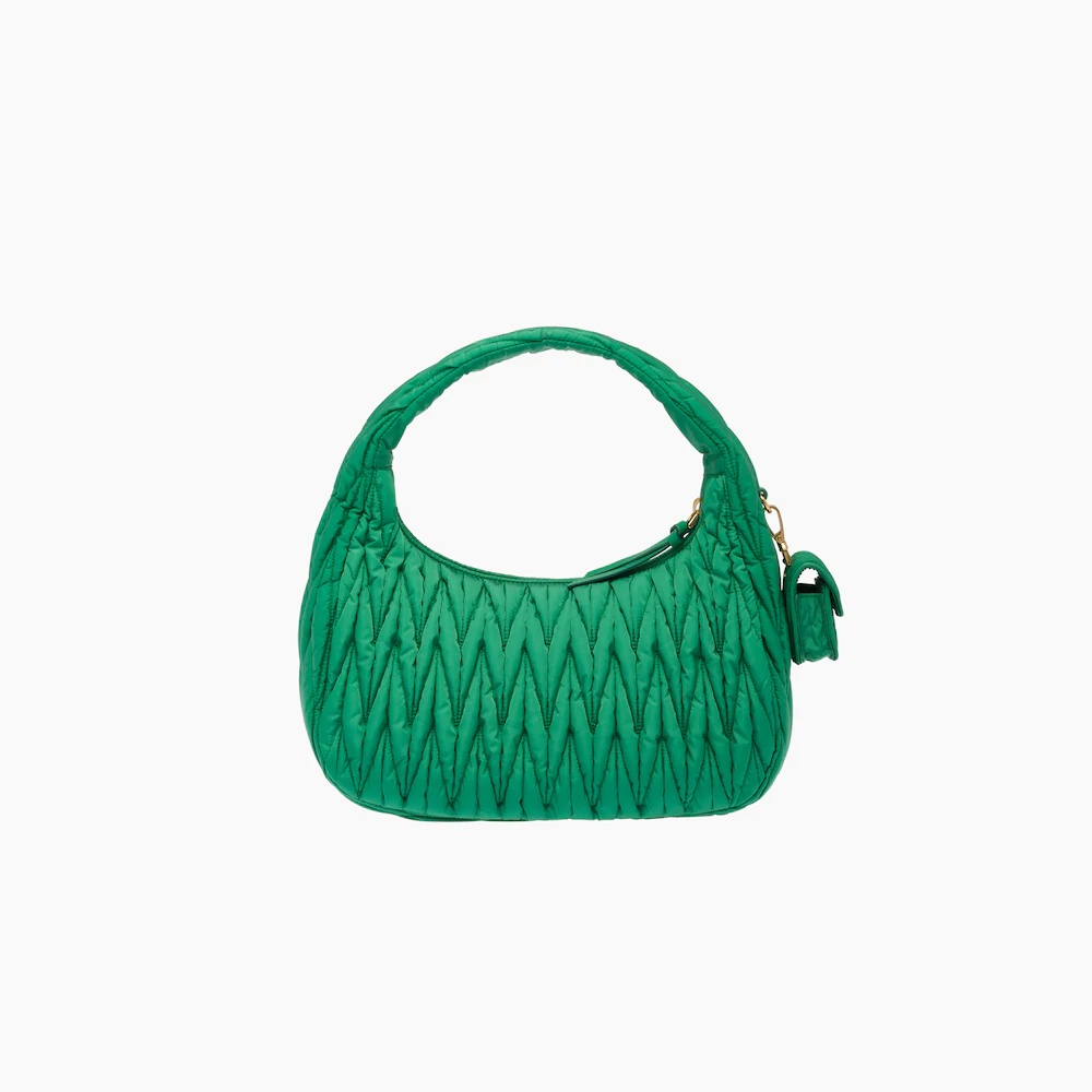 Miu Wander matelassé regenerated nylon hobo bag - 4