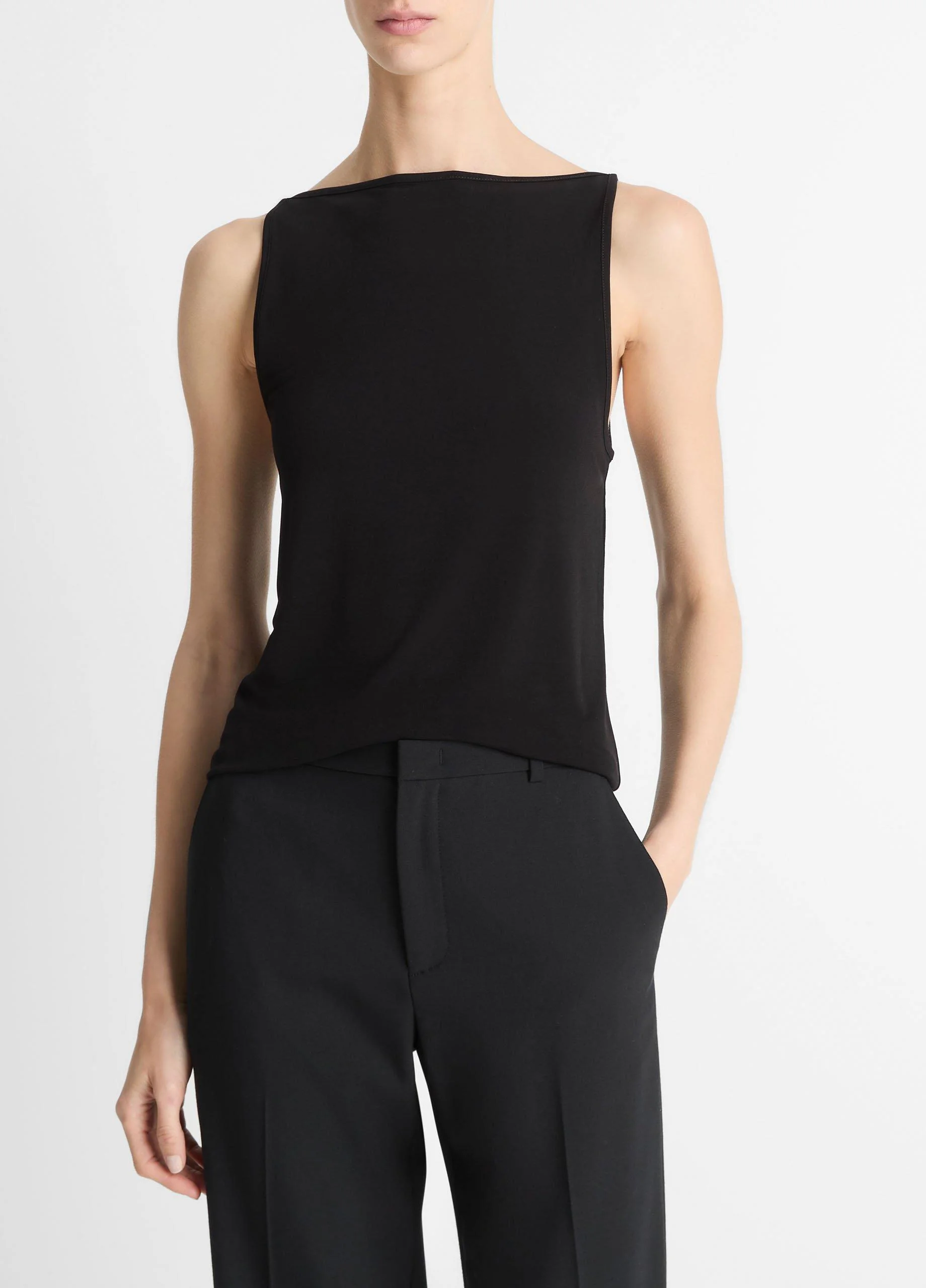 Matte Jersey Boat-Neck Tank - 1