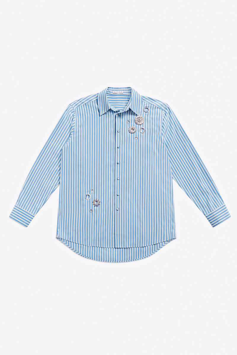 CRYSTAL GROMMET POPLIN SHIRT 1