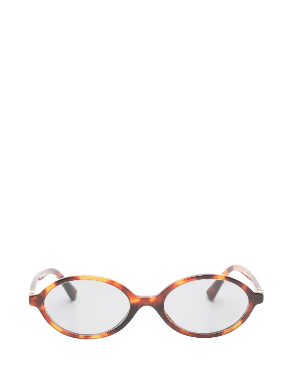 tortoiseshell-effect oval-frame sunglasses - 1