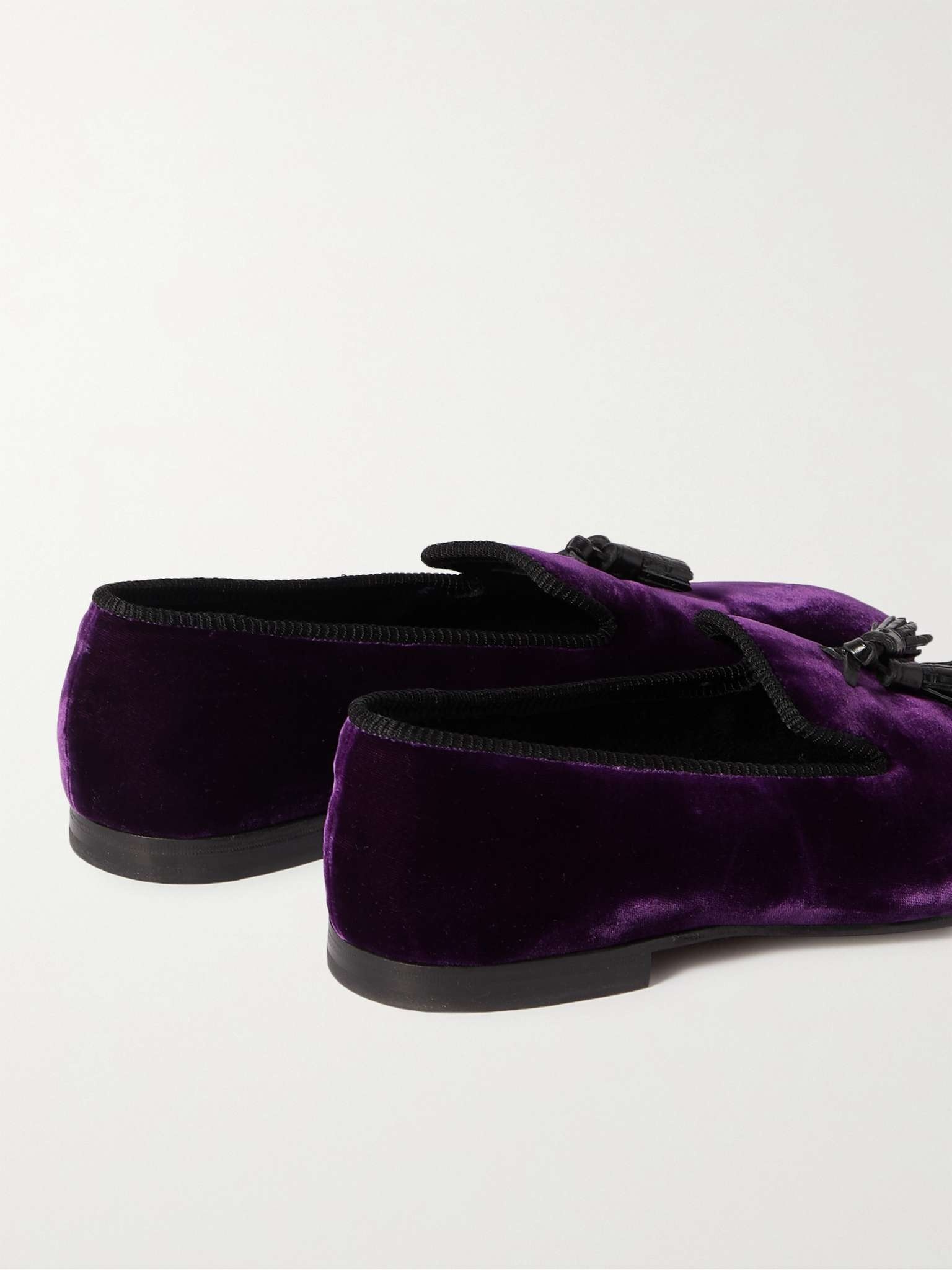 William Tasselled Leather-Trimmed Velvet Loafers - 5