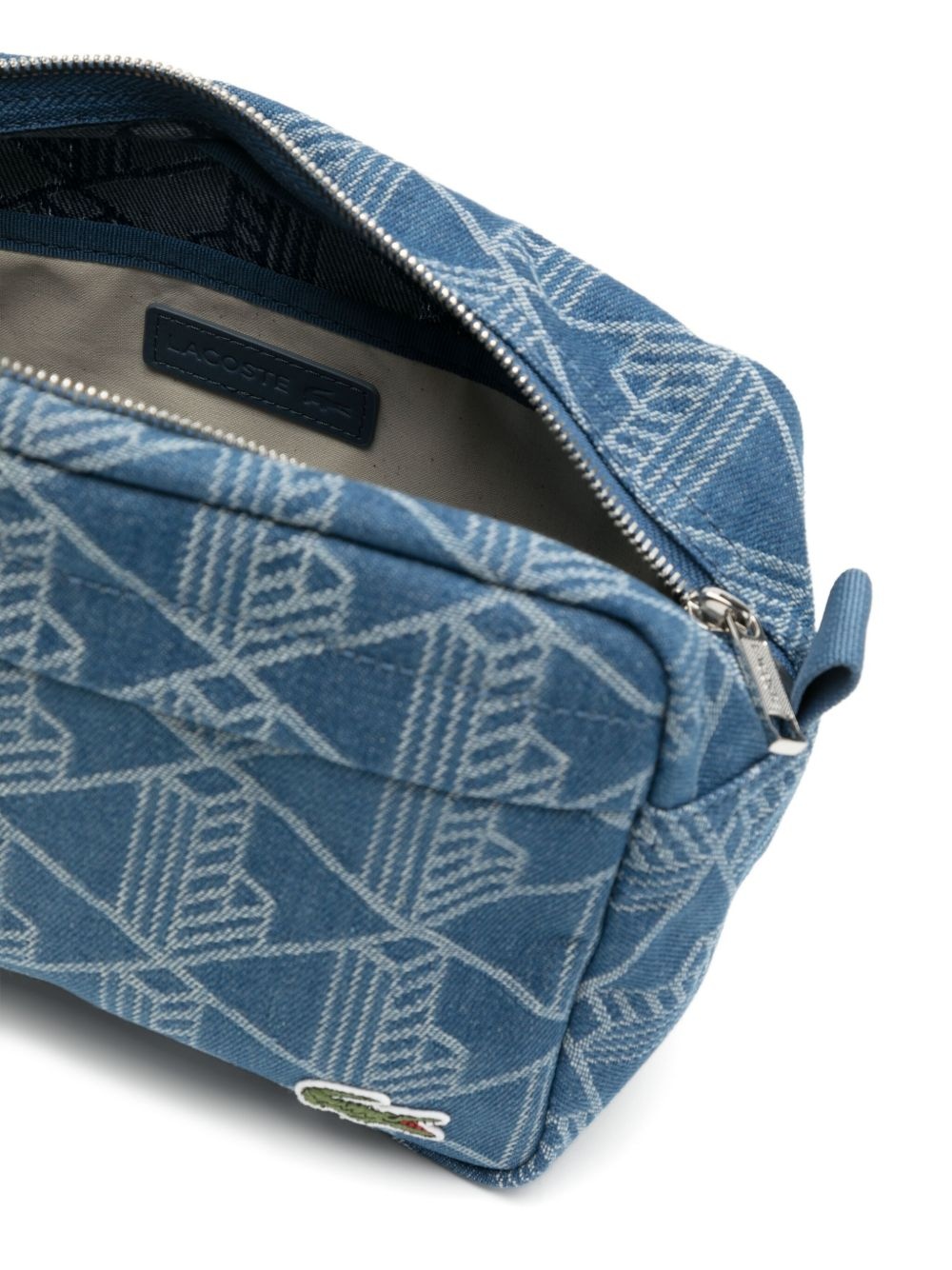 jacquard-motif wash bag - 3