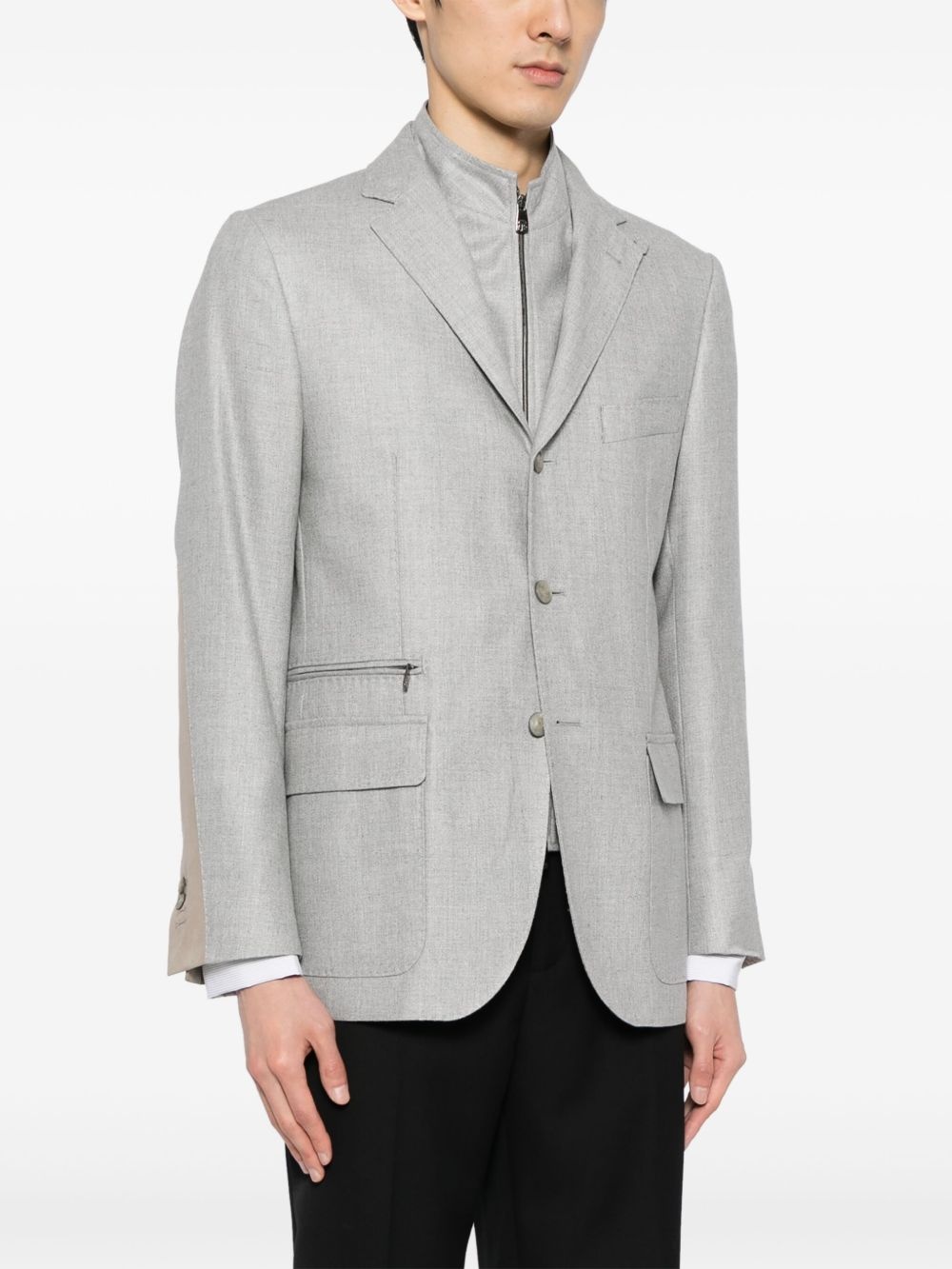 layered mélange-effect blazer - 3