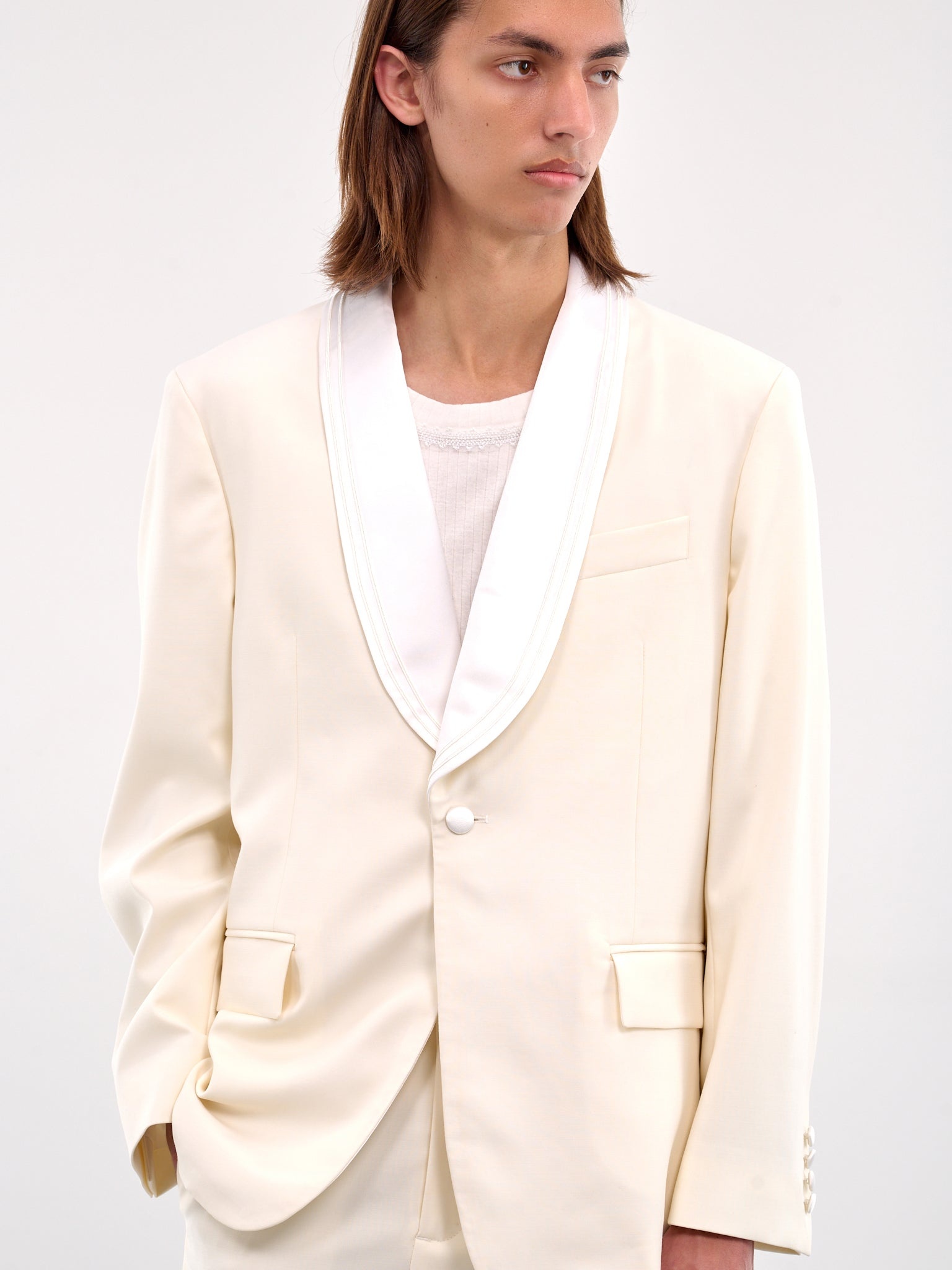Meringue Shawl Collar Tuxedo Jacket - 5