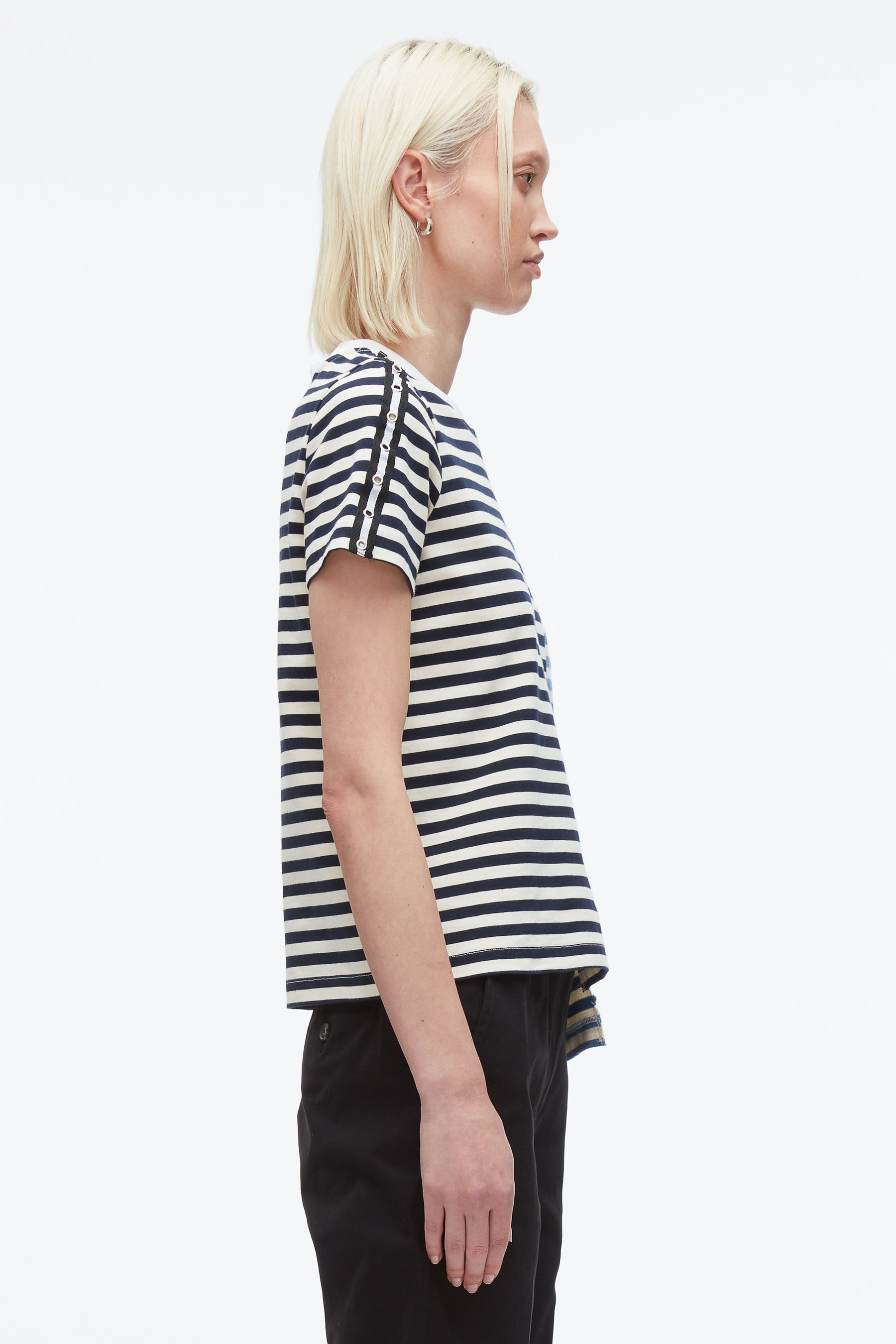 Stripe Patchwork T-Shirt - 4