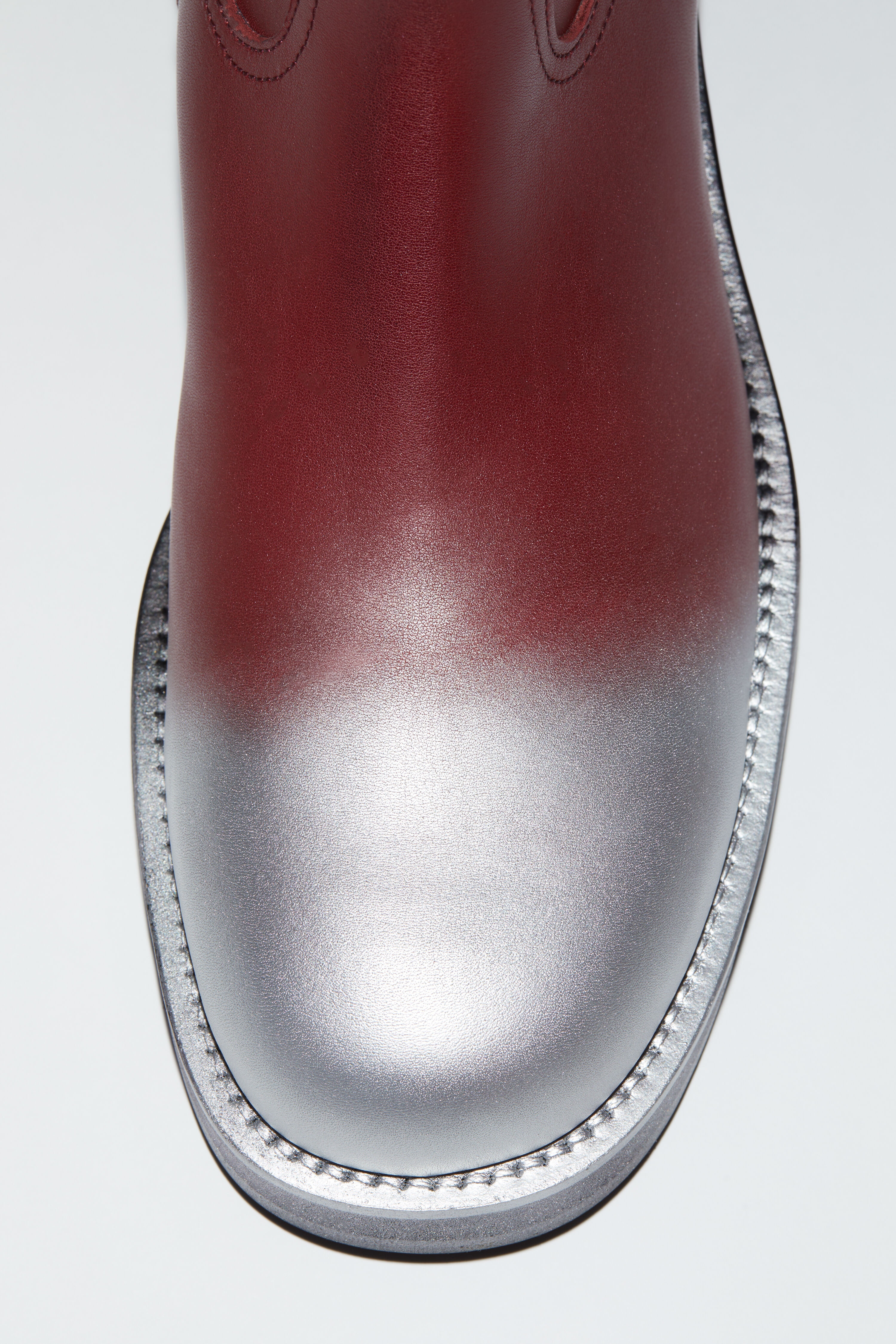 Low leather boots - Burgundy - 5