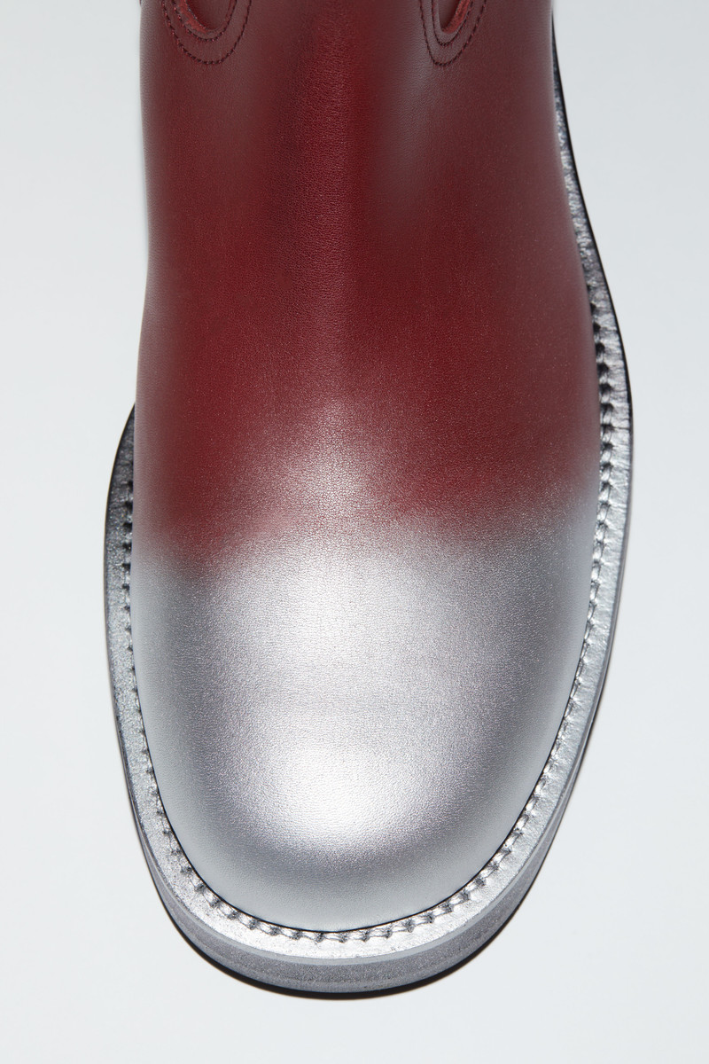 Low leather boots - Burgundy 5