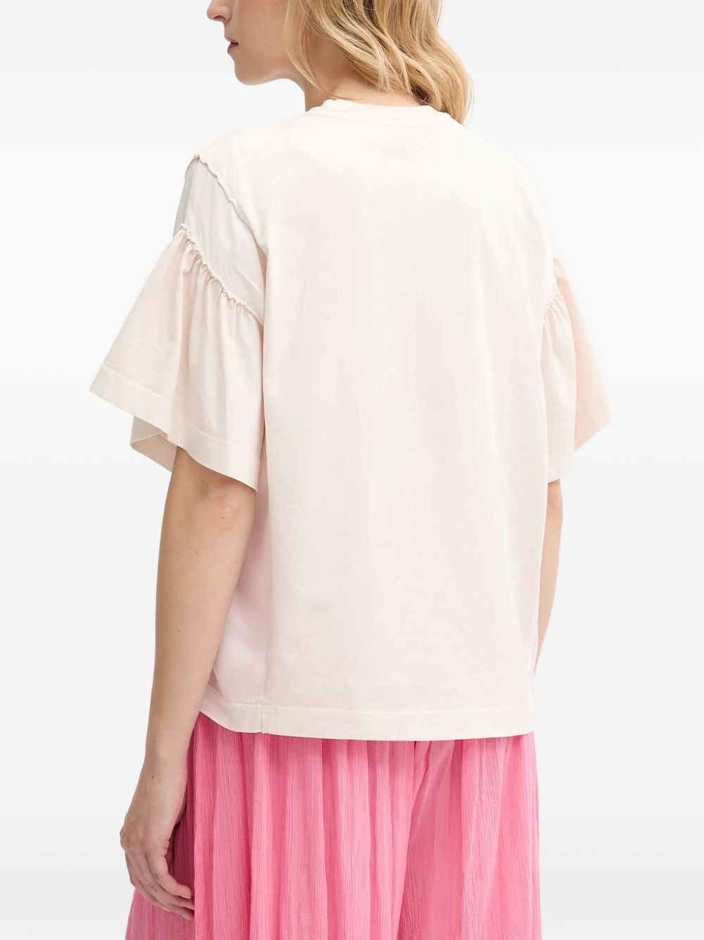 frill-sleeve crew-neck top - 3