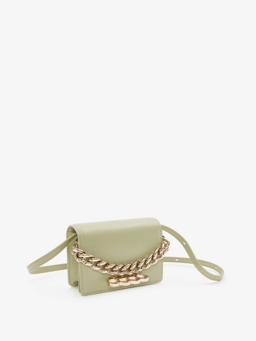 The Four Ring Mini With Chain in Sage - 2
