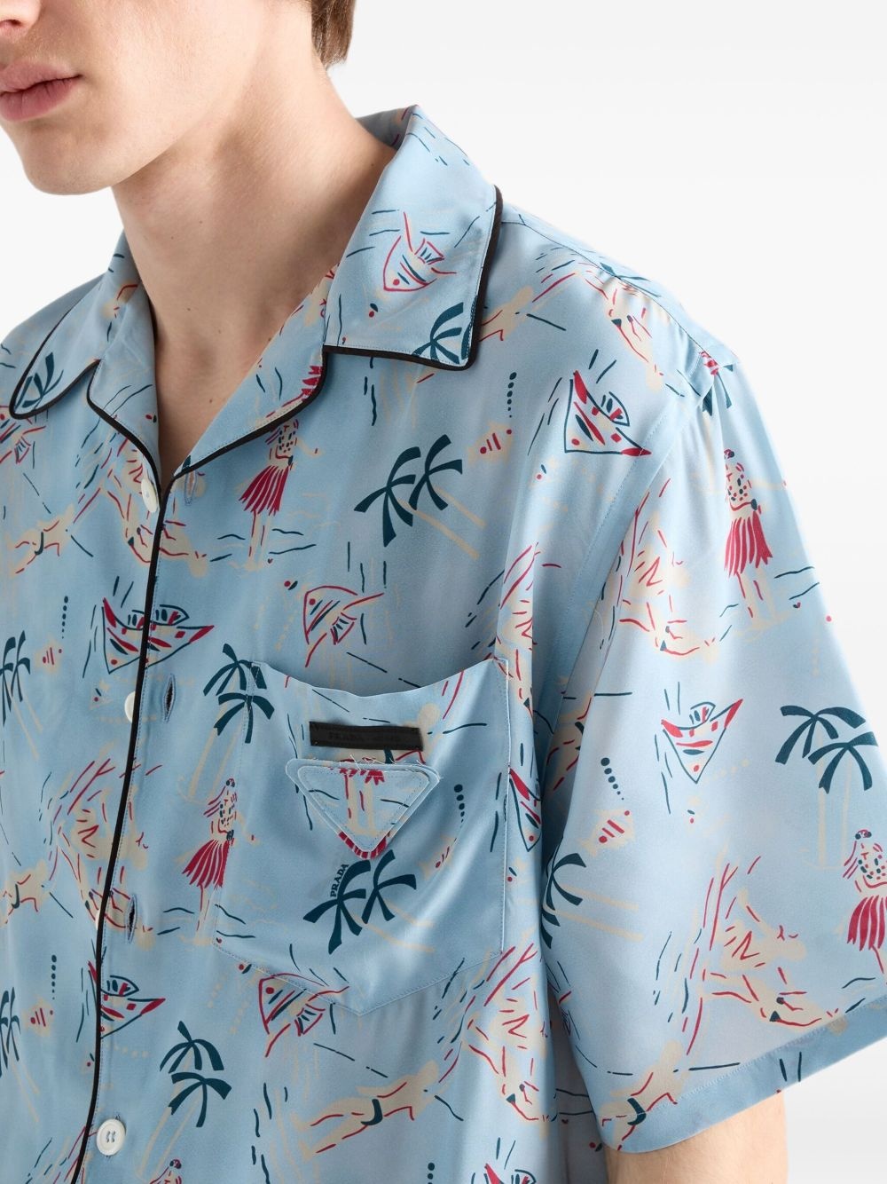graphic-print bowling shirt - 5