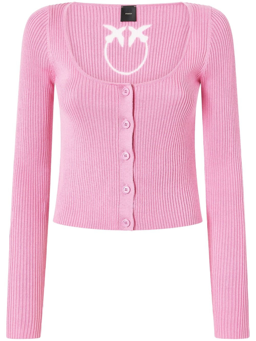 ribbed cropped cardigan - 1
