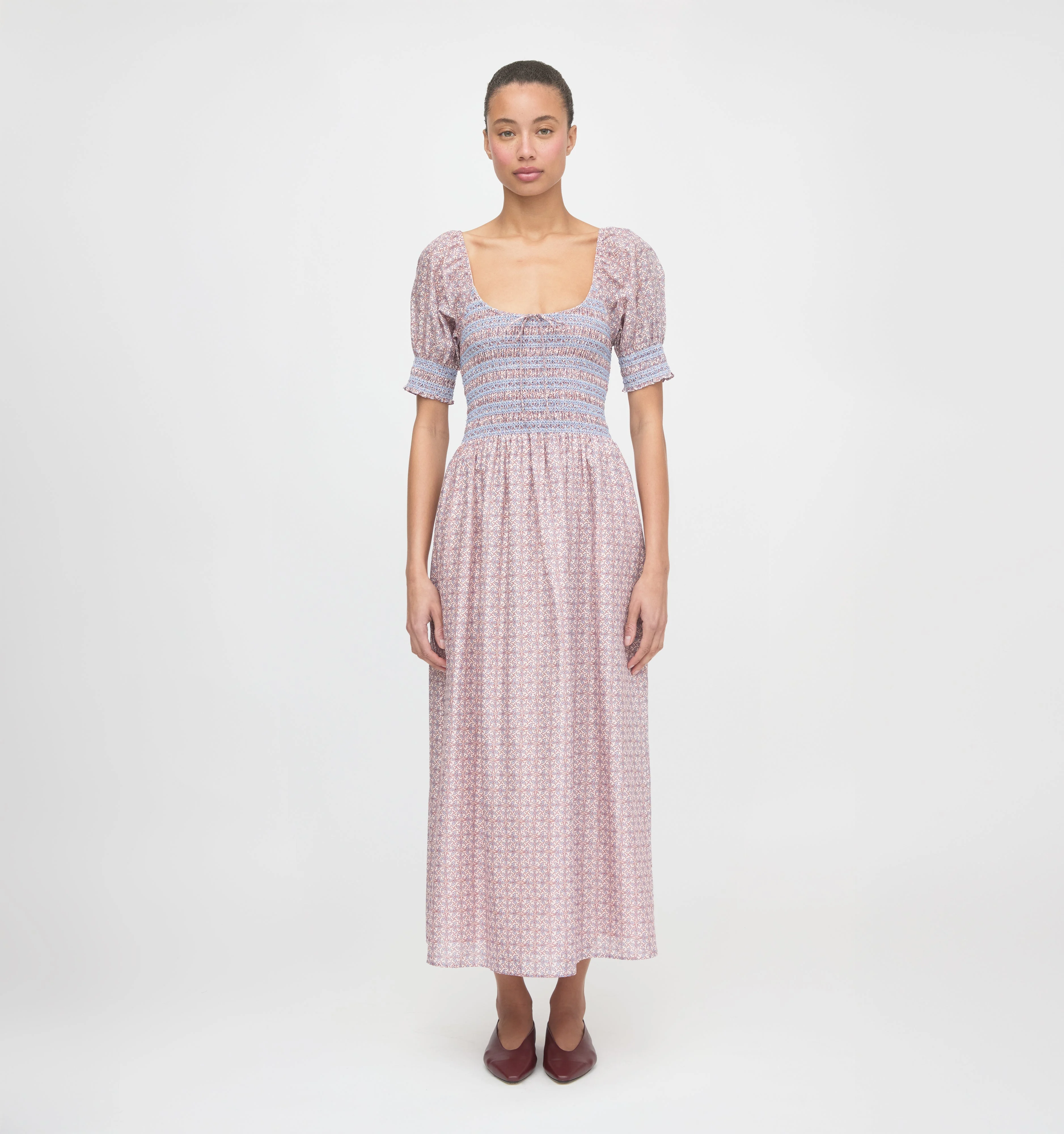 The Madeline Nap Dress - Pink Wentworth Leaf - 1