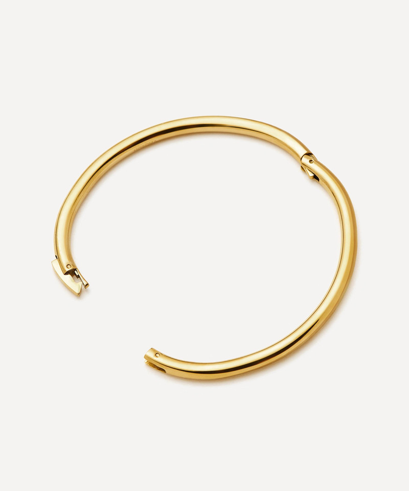 18ct Gold-Plated Classic Round Hinged Bangle Bracelet 3