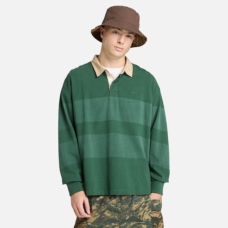 Striped Long-Sleeve Rugby Polo Shirt 7