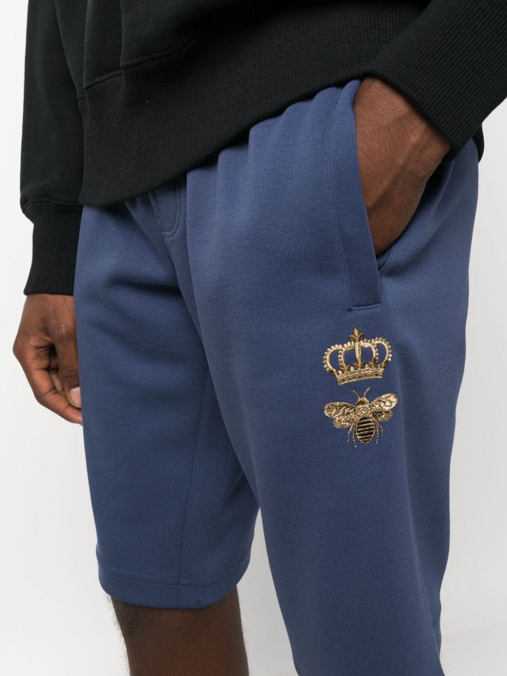 drawstring-waist jersey shorts - 5