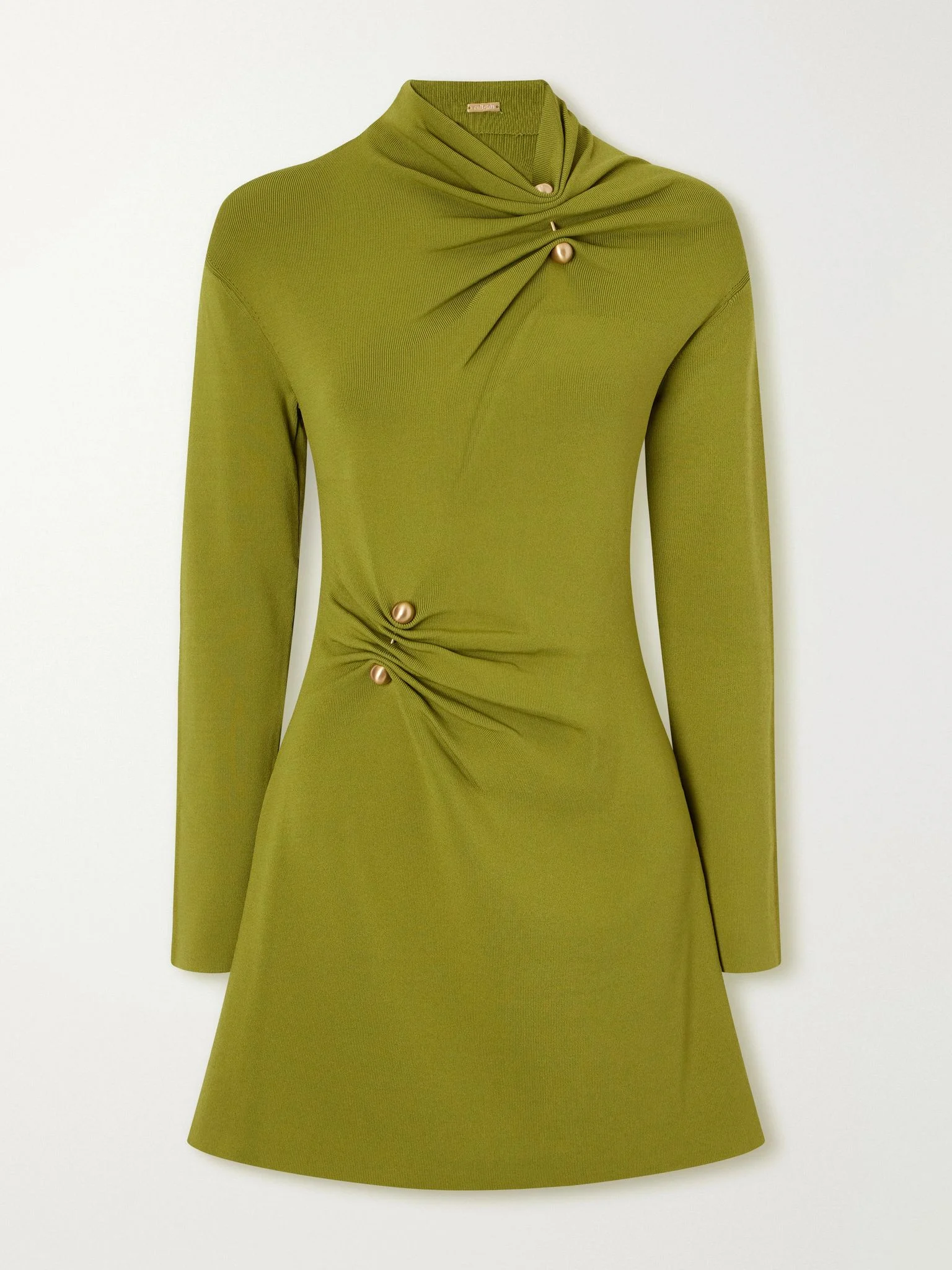 Kadia embellished gathered jersey mini dress Green - 1