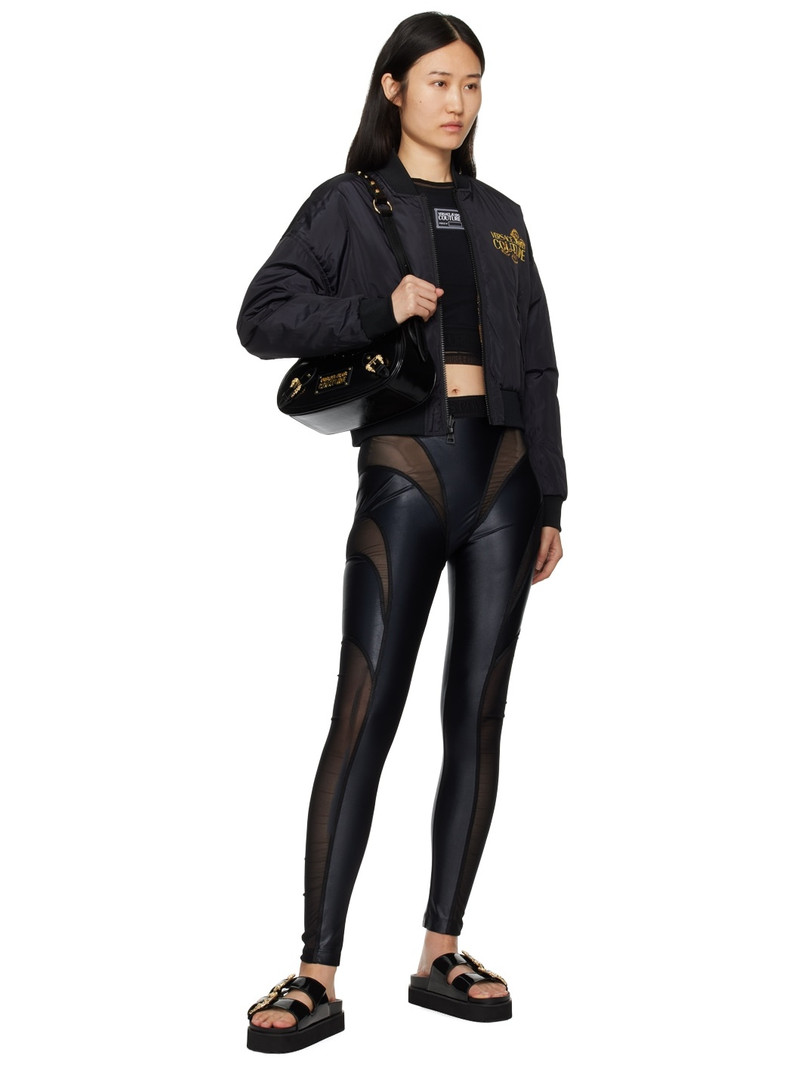VERSACE JEANS COUTURE Black Cutout Tape Leggings outlook