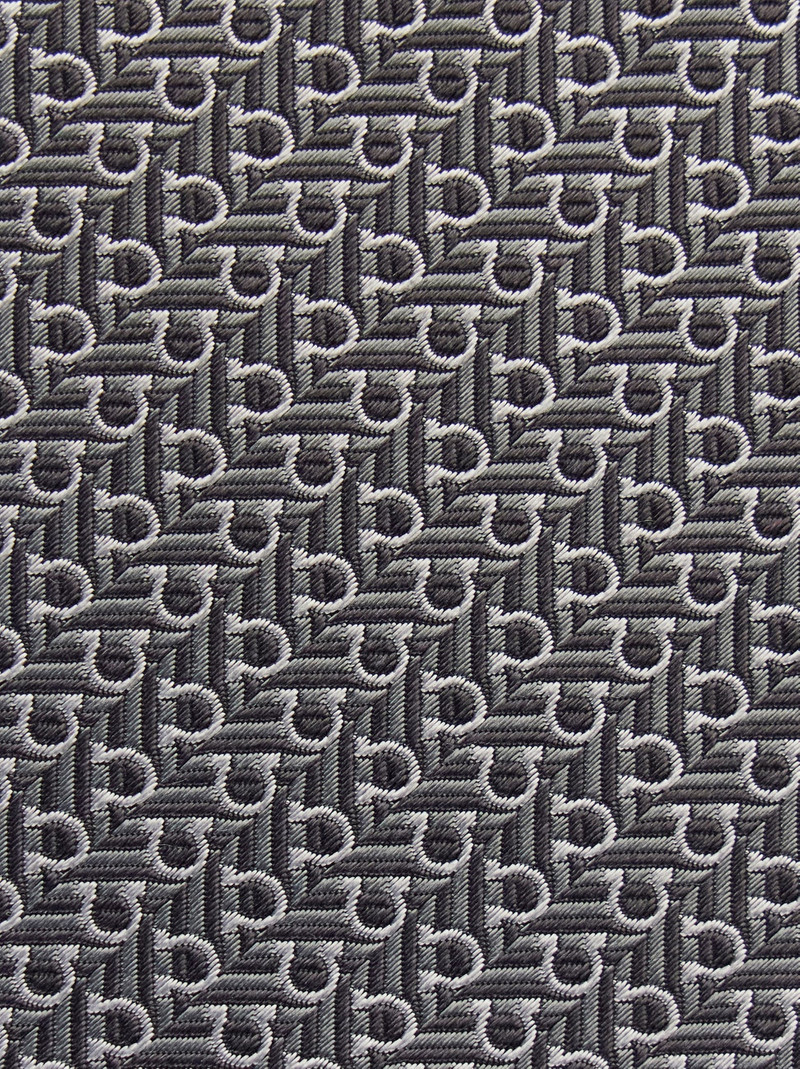 FERRAGAMO Jacquard tie with diagonal Gancini outlook