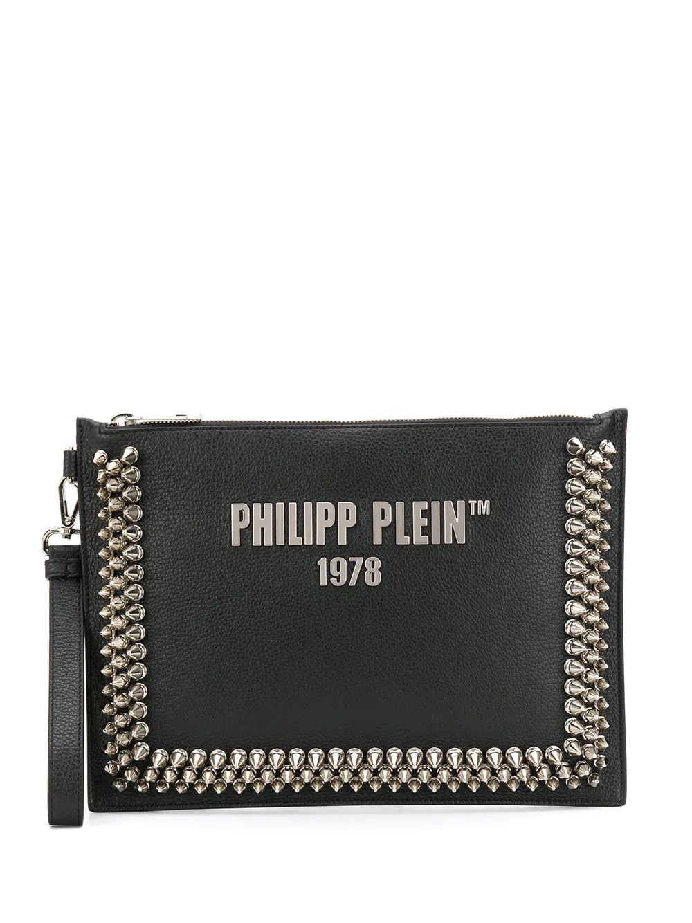 studded logo clutch - 1