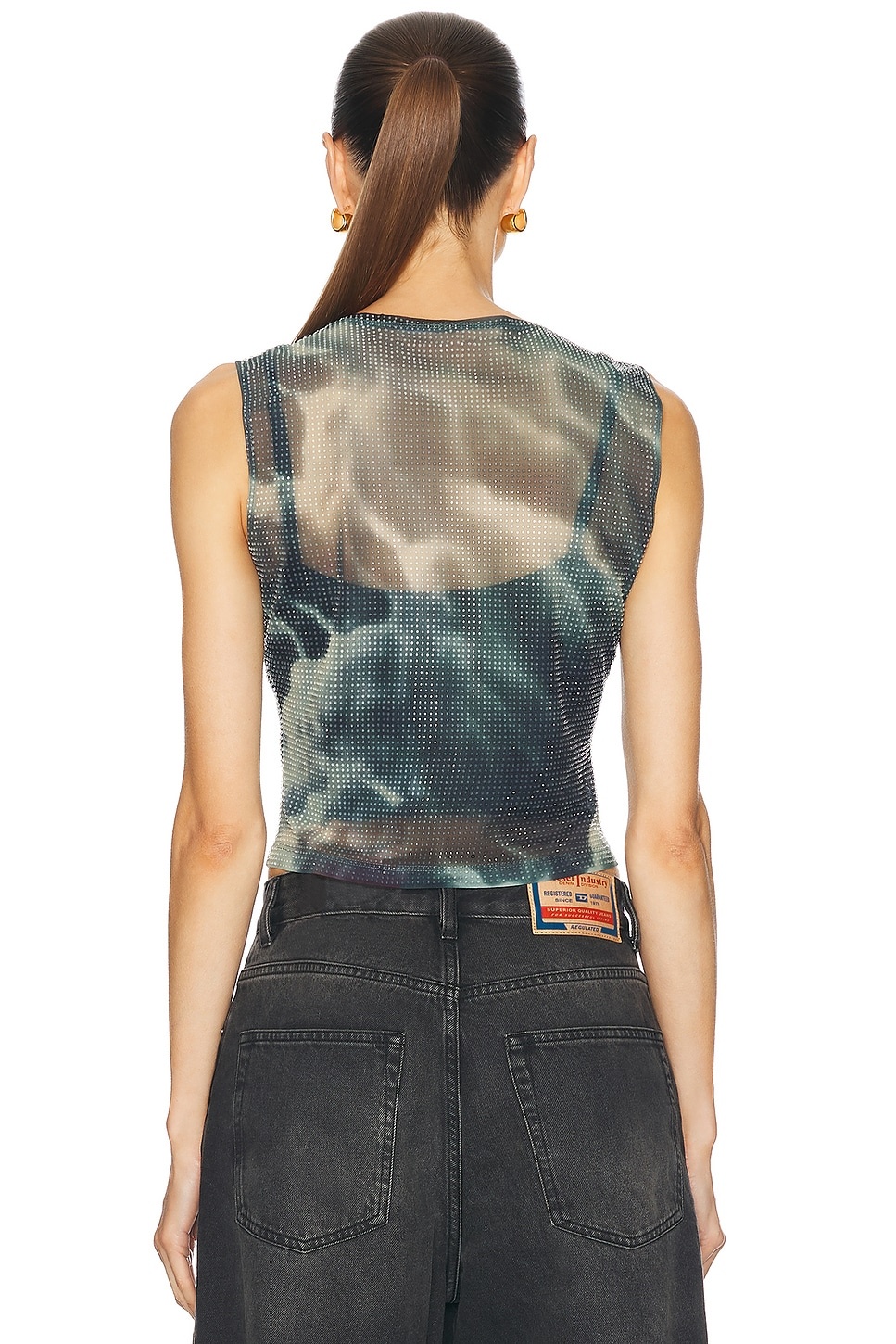 Hotfix Crystal Cropped Tank Top - 3