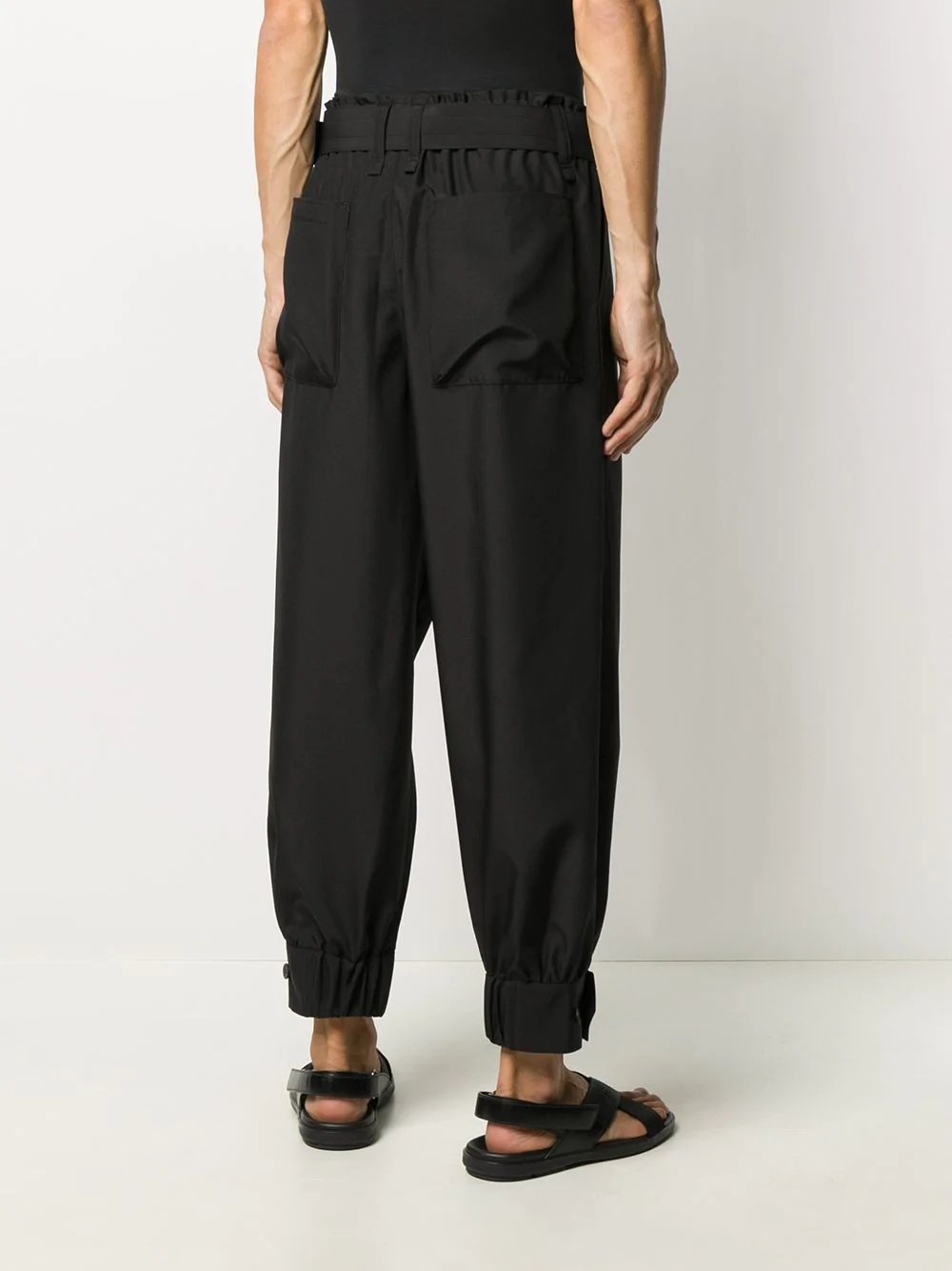 buttoned-ankle tapered trousers - 4