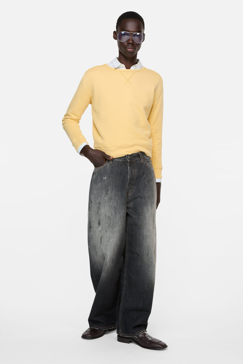 Acne Studios Washed logo sweatshirt - Light yellow outlook