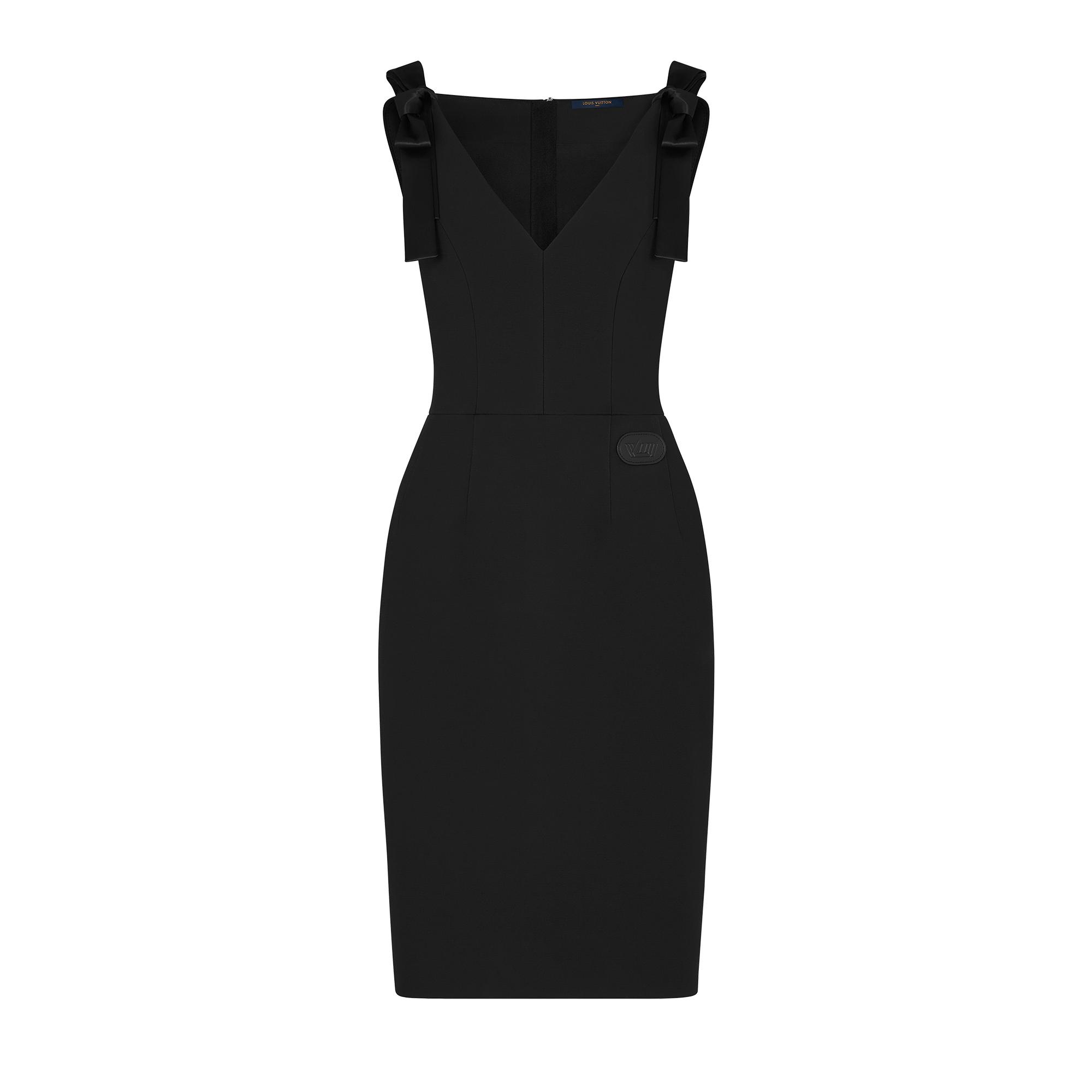 Shoulder Detail V-Neck Fitted Dress  - 1