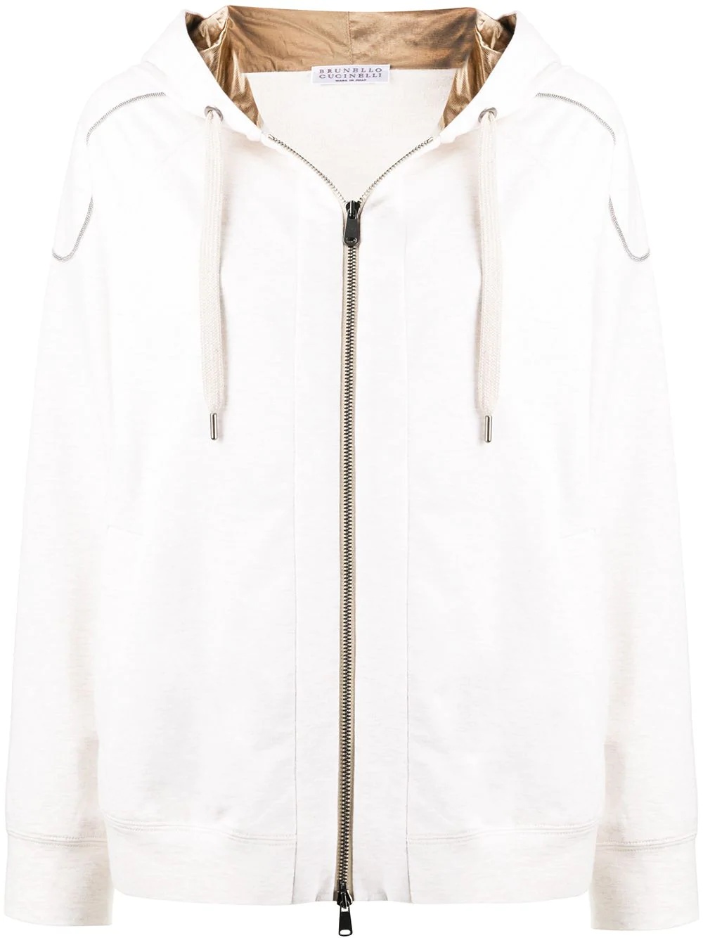 drawstring zipped hoodie - 1