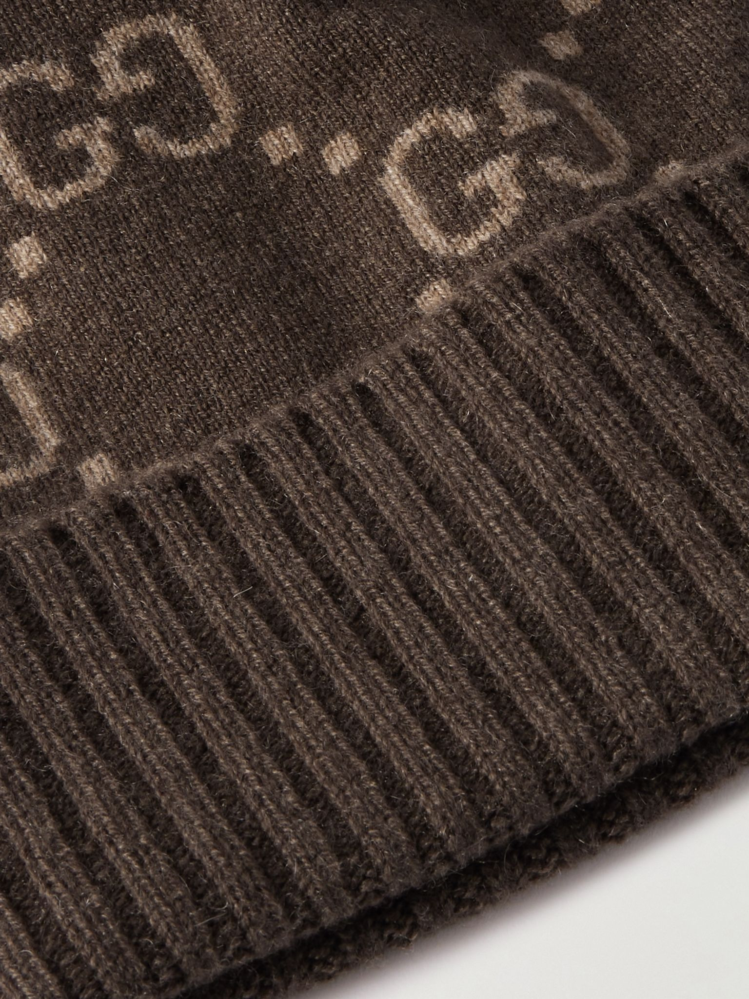 Cashmere-jacquard beanie Brown - 3