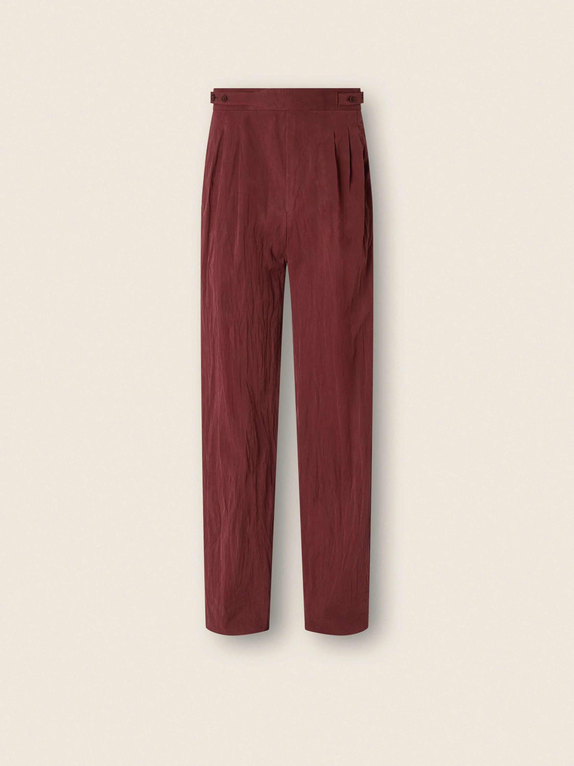 DARK BURGUNDY COTTON PANTS - 1