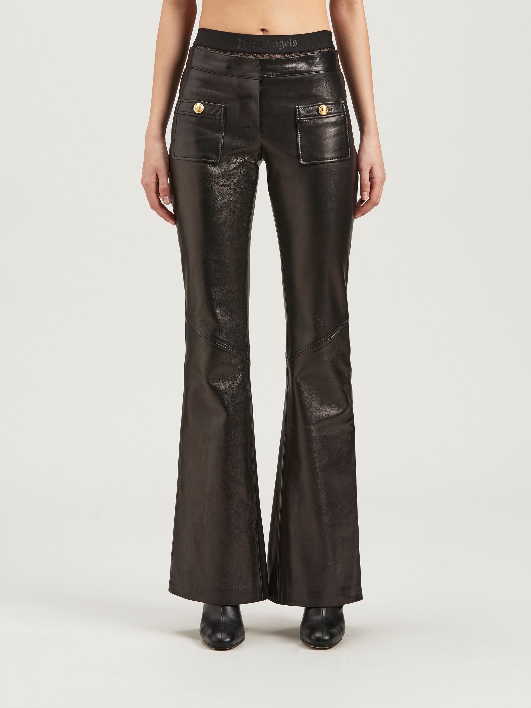 Flare Leather Pants - 3