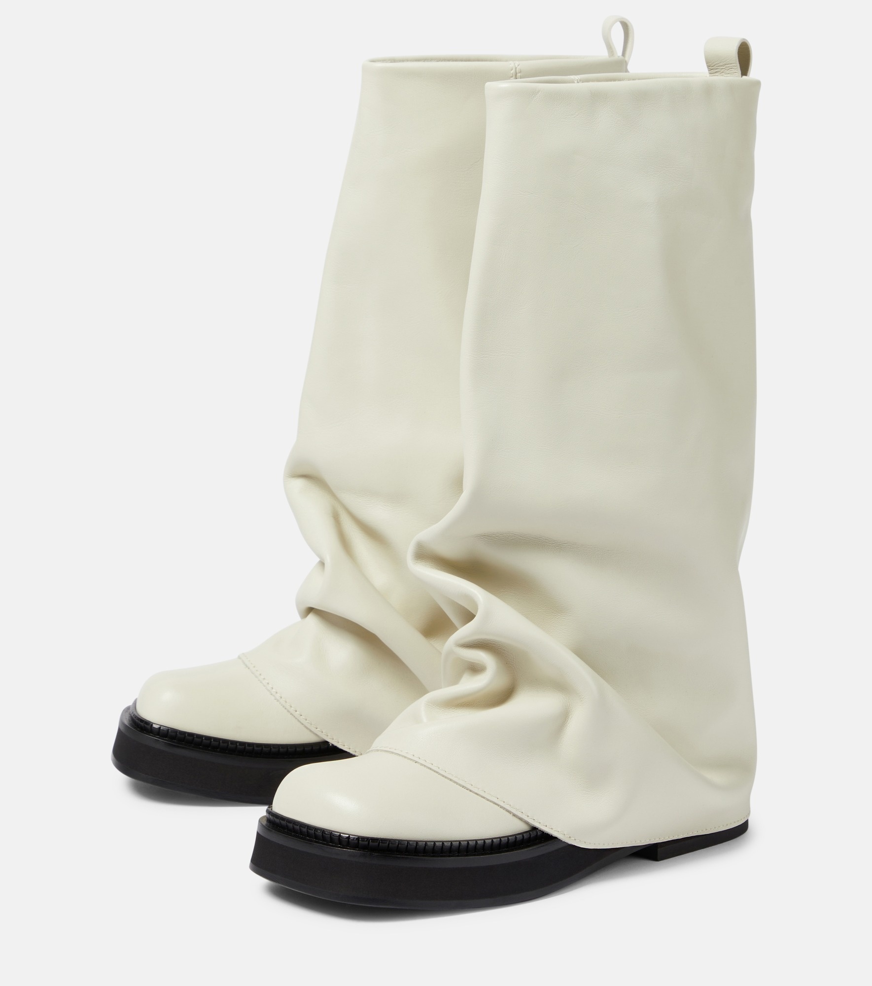 Robin leather knee-high combat boots - 5