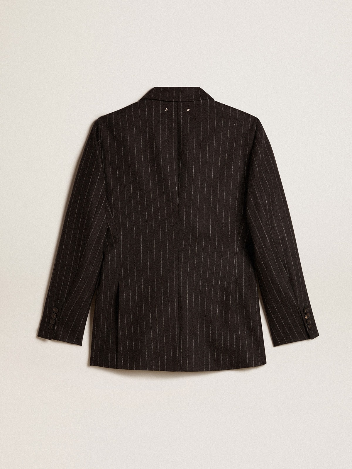 Women’s double-breasted blazer in gray melange wool - 5