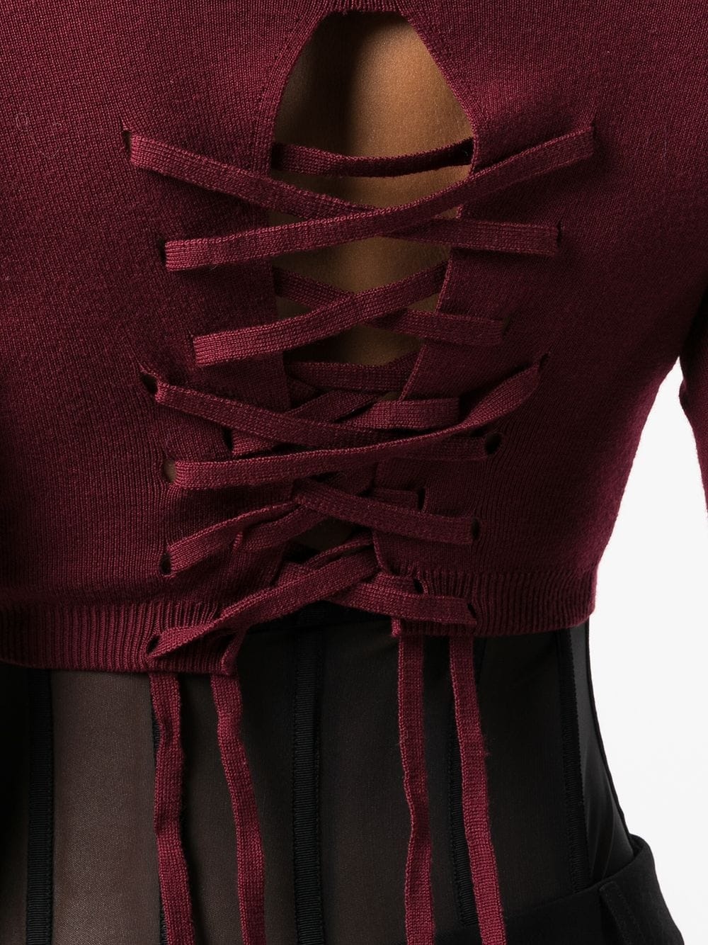 lace-up detail sweatshirt - 5