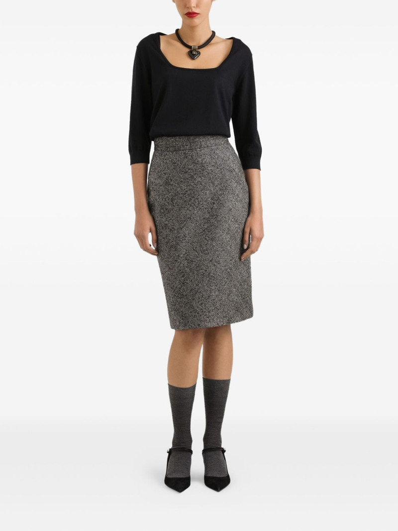 Dolce & Gabbana herringbone midi pencil skirt outlook