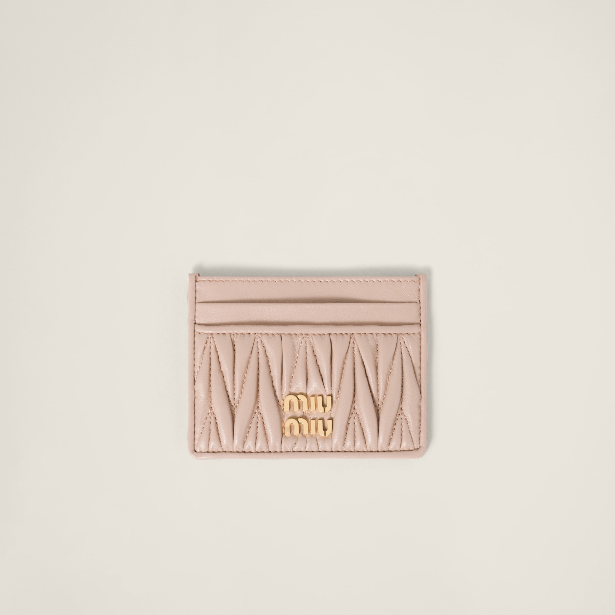 Matelassé nappa leather card holder - 1