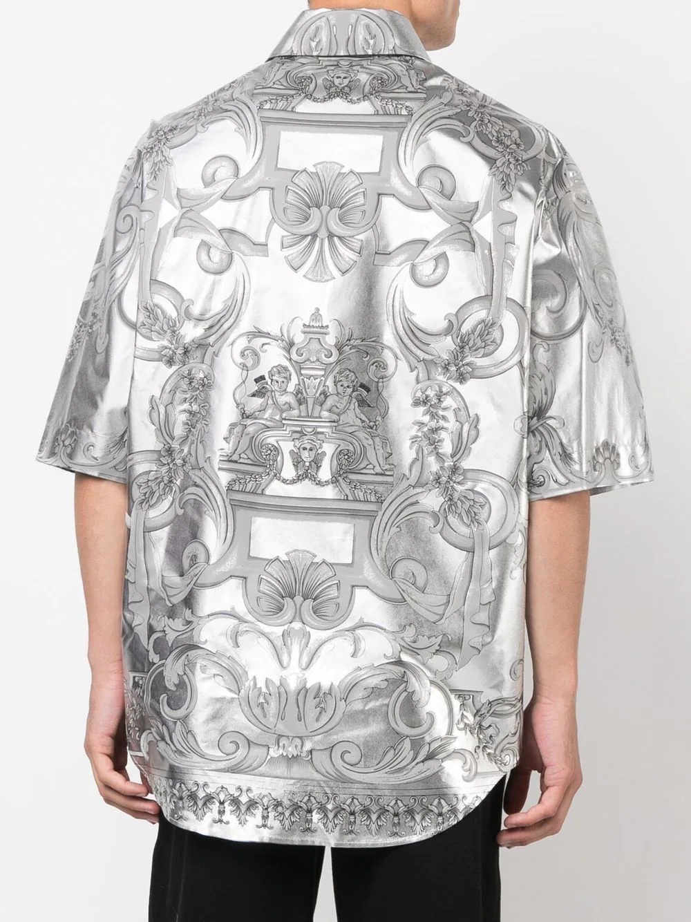 Silver Baroque silk shirt - 4