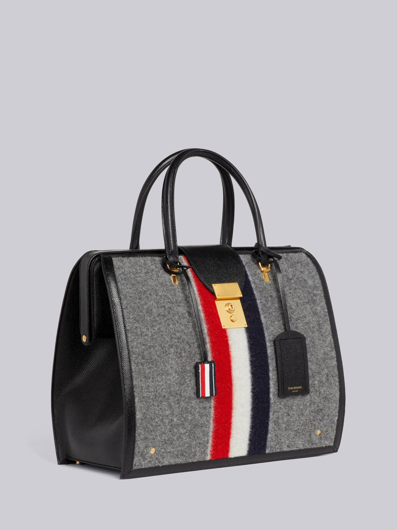 Medium Grey Boiled Wool Stripe Mr. Thom Bag 3