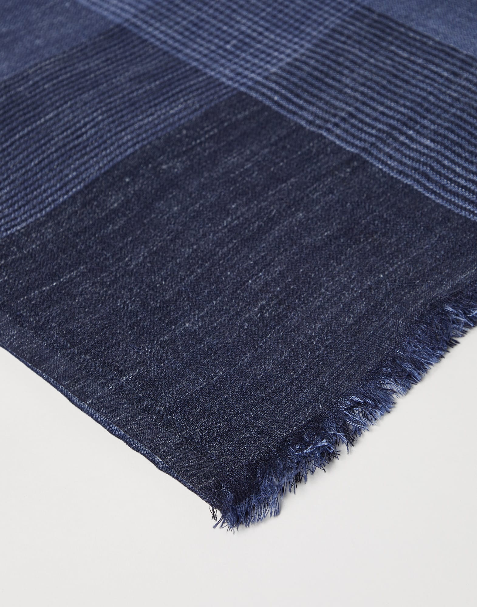 Silk and linen chevron scarf with stripes - 2