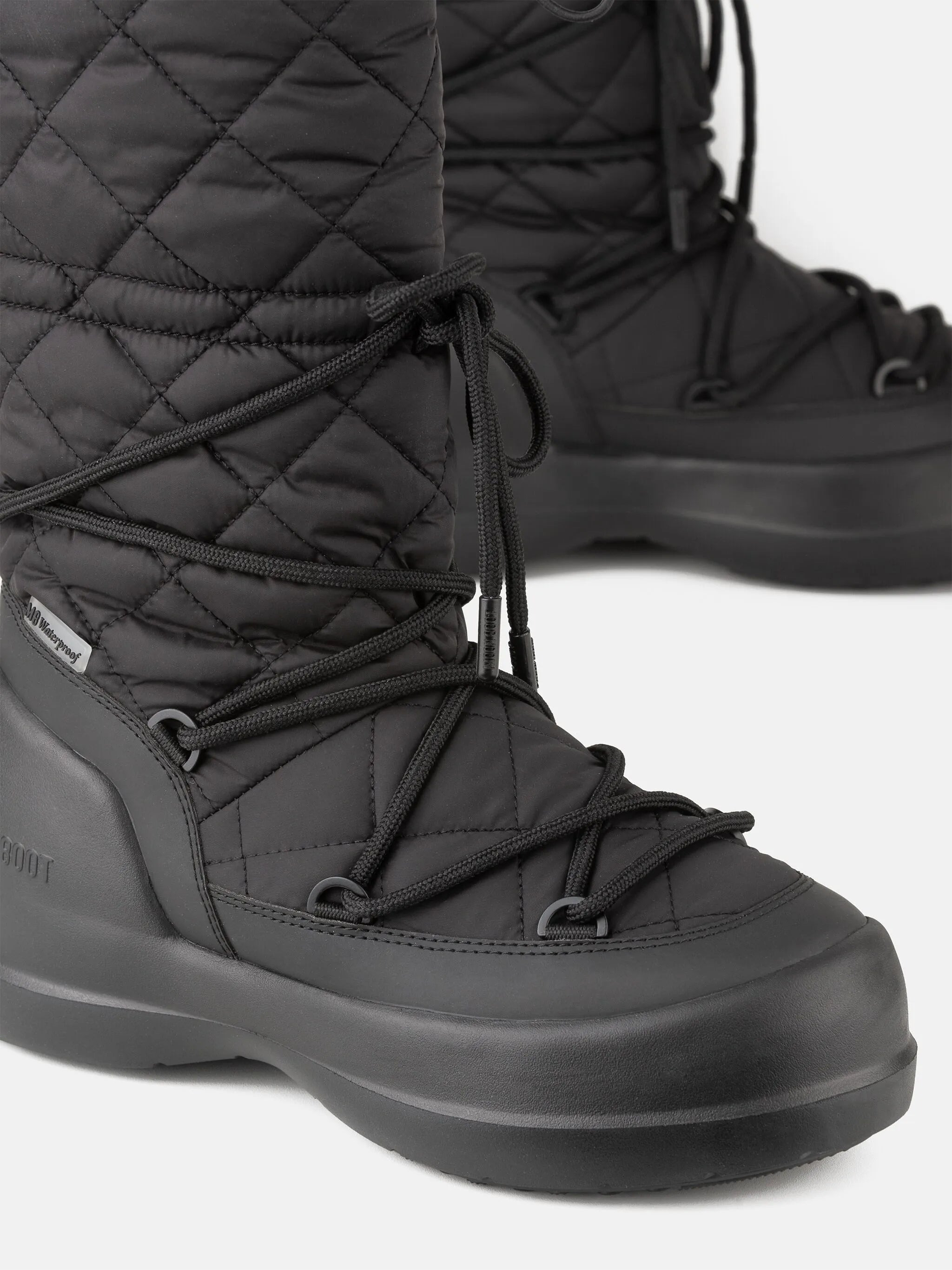 quilted lace-up rain boots - 4