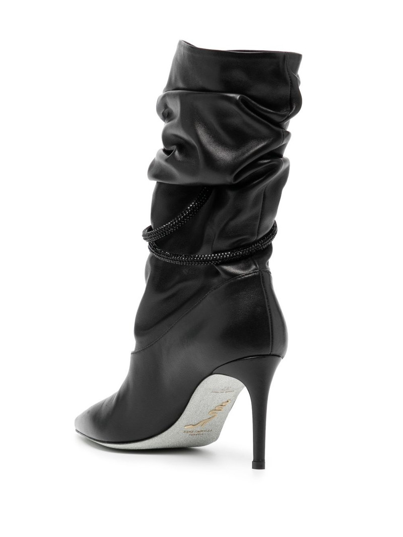 80mm ruched leather boots 3
